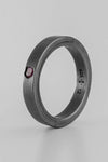 Parts of Four Sistema II Basic Modular Ring PS4-2201-6-KA+RUB-0 2201-6-KA+RUB 4mm Black Sterling Silver + Ruby PPOF54